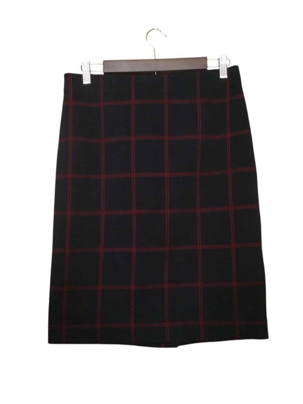 Ann Taylor Plaid Knit Cozy Pencil Skirt Petite Large Preppy Academia Pull On